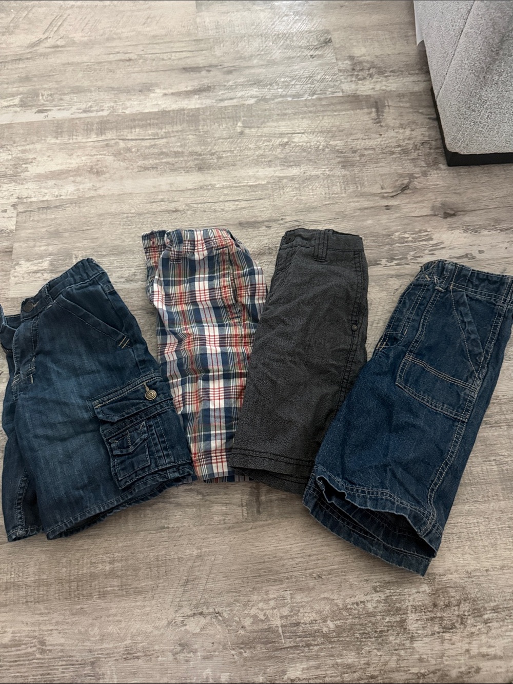 Boys shorts bundle- Blue, Gray, Plaid